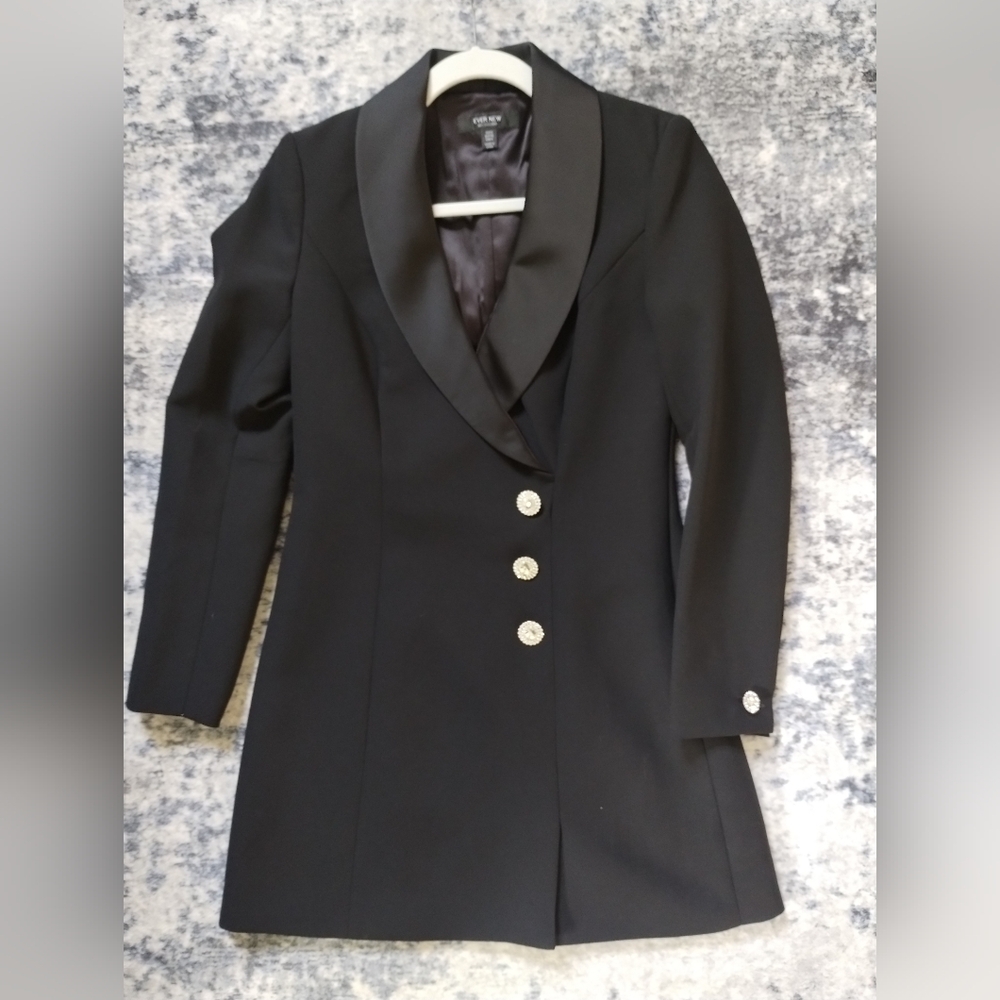 Ever New Elegant Black Blazer Dress with Silver Buttons 4 - Picture 4 of 4